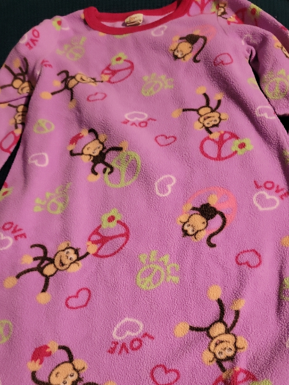 Circo Purple Fleece Nightgown with Hot Pink Trim Size S (6/6X)